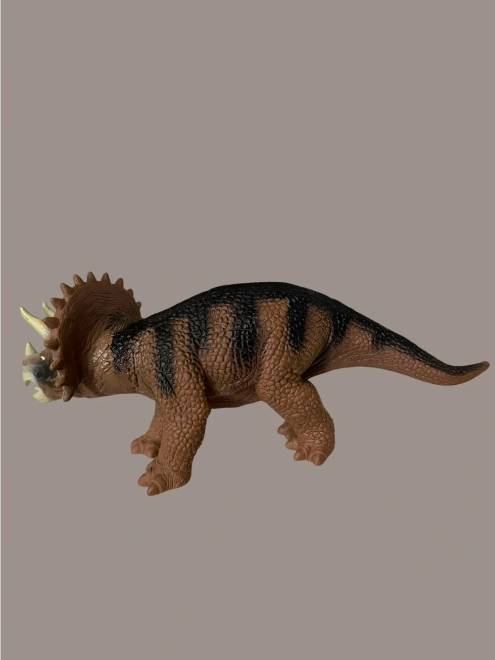Brown Tyrannosaurus and Triceratops Dinosaur Toy Set for Kids